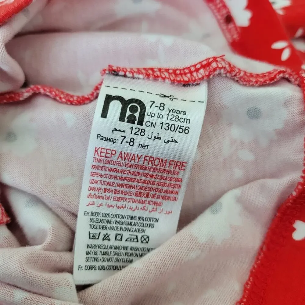 Mothercare you make me smile floral long sleeve pajama set Size 7-8 yrs